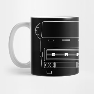 Classic ERF C Series heavy lorry white outline graphic Mug